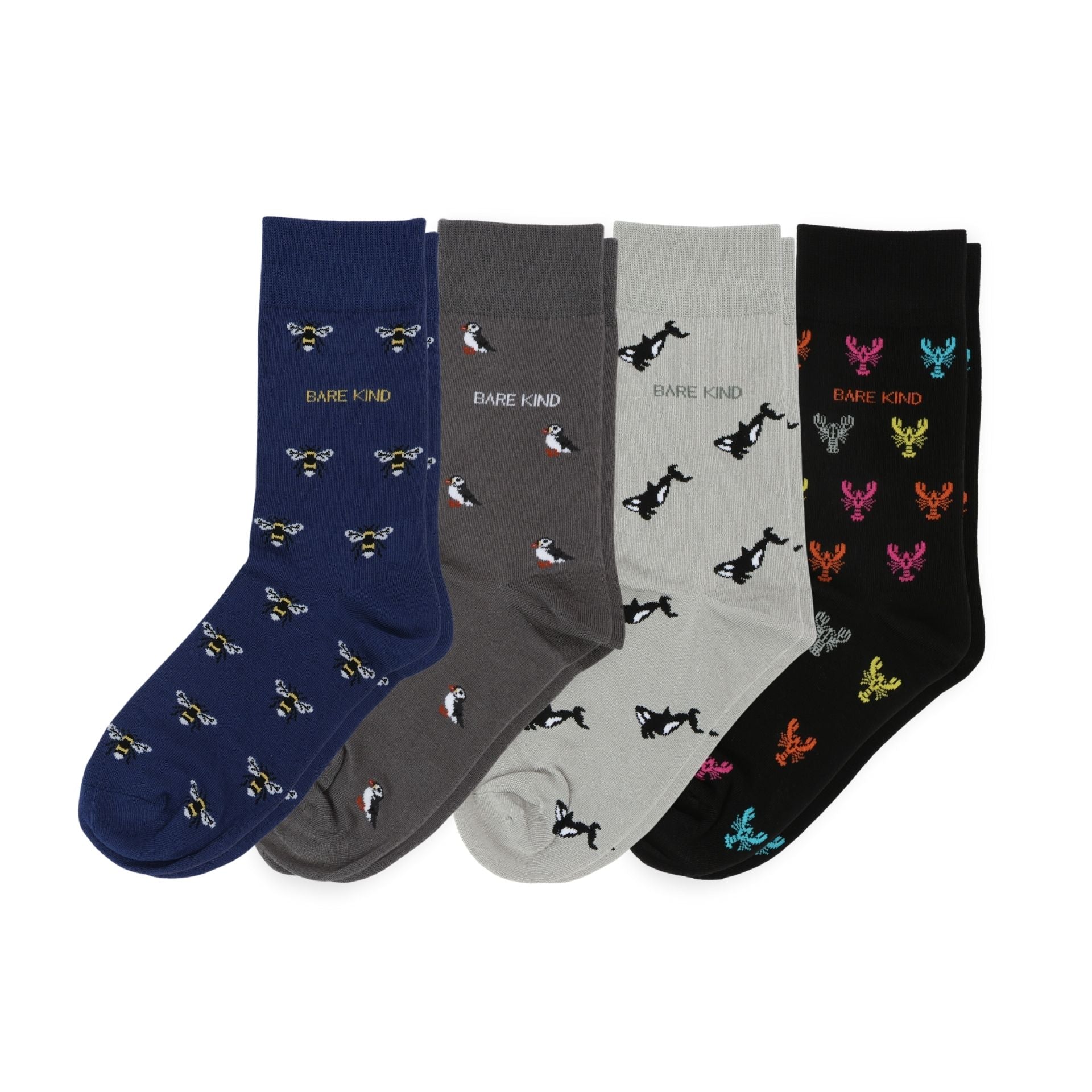 Funny Chicken Leg Socks - Small Motif 4 Pack Bamboo Sock