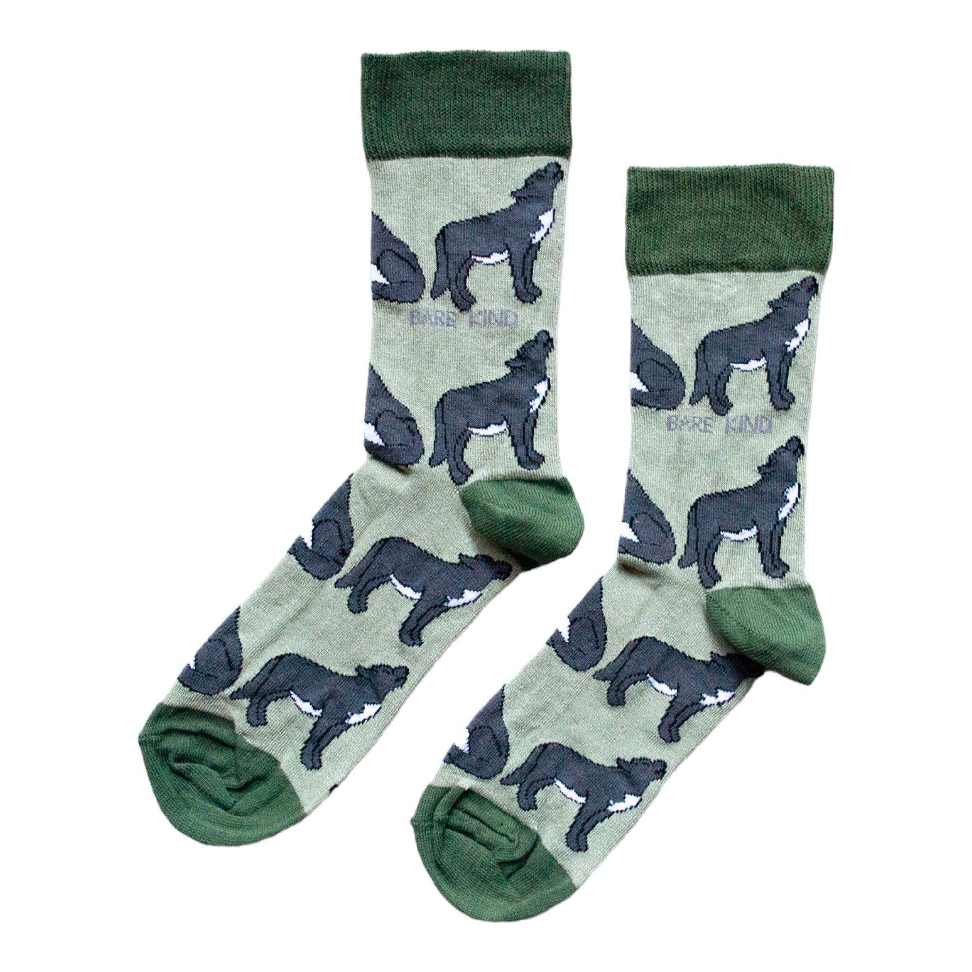 Funny Chicken Leg Socks - Save the Wolves Bamboo Socks |