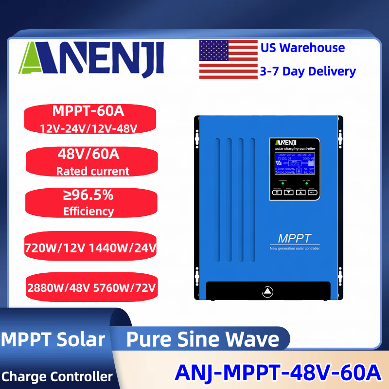 Party Supplies - ANENJI MPPT 100A 80A 60A Solar