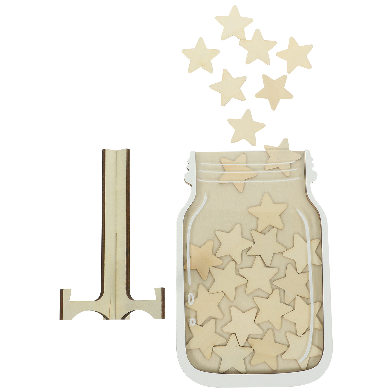 Party Supplies - 1Set Wooden Star Reward Jar Decorative