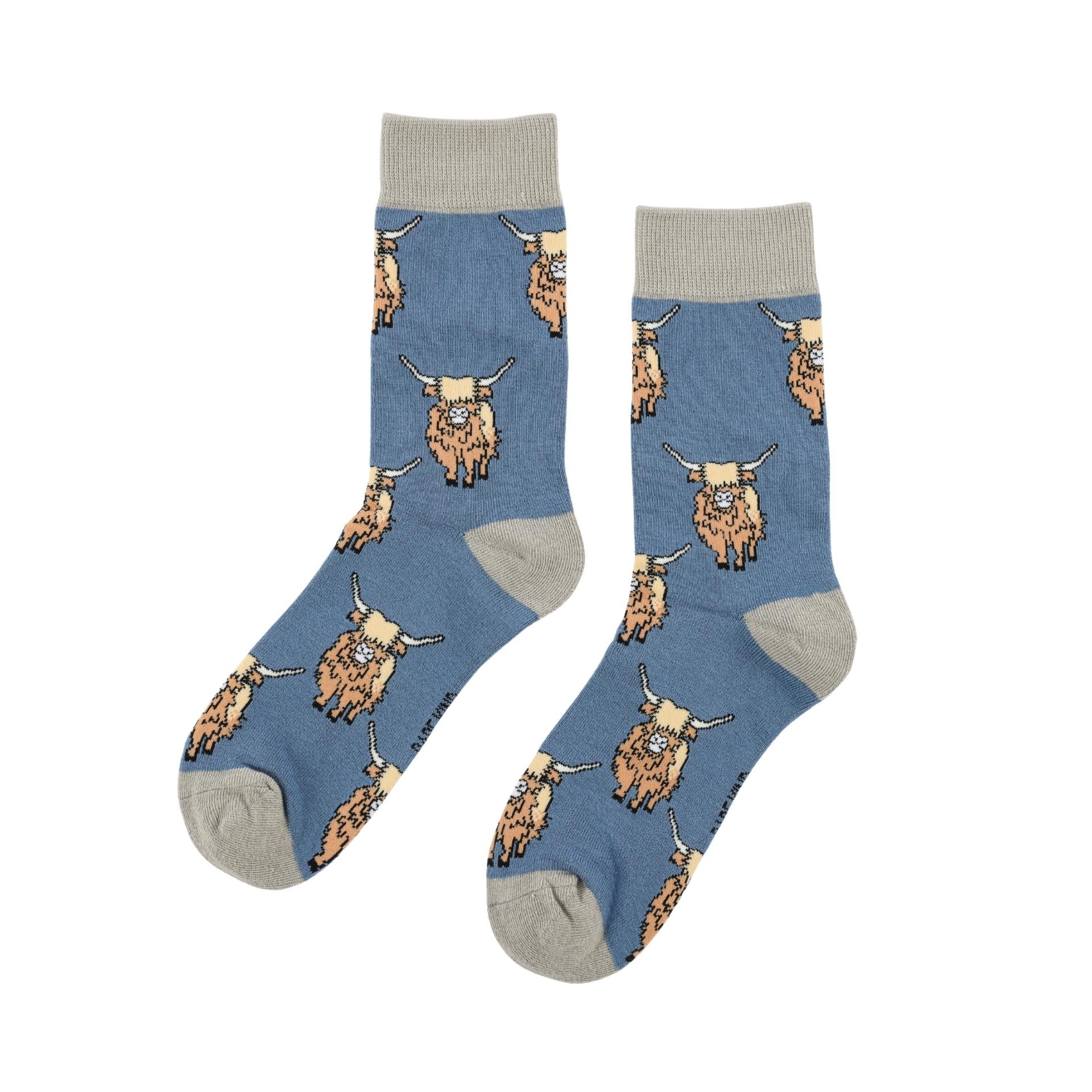 Funny Chicken Leg Socks - Save the Highland Cow Bamboo Socks