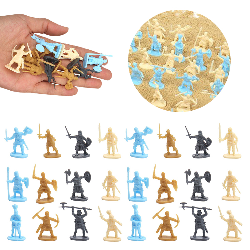 Party Supplies - 100PCS/Pack Sandbox Mini Medieval Warrior Figurines