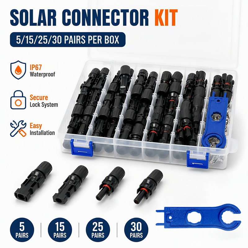 Party Supplies - 5/15/25/30 Photovoltaic Solar Panel Connector Set,