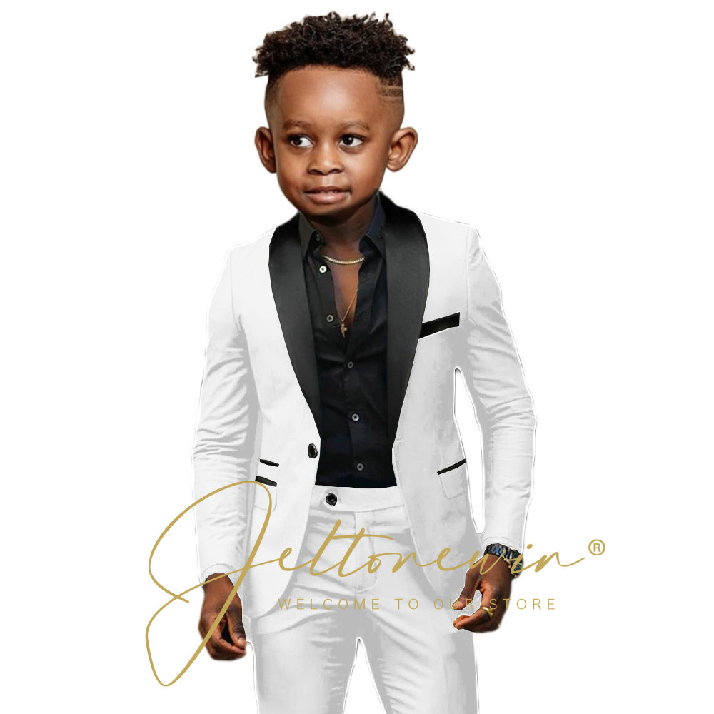 Spiderman Jumpsuit Kids - White Boys Suits 2 Pieces Wedding