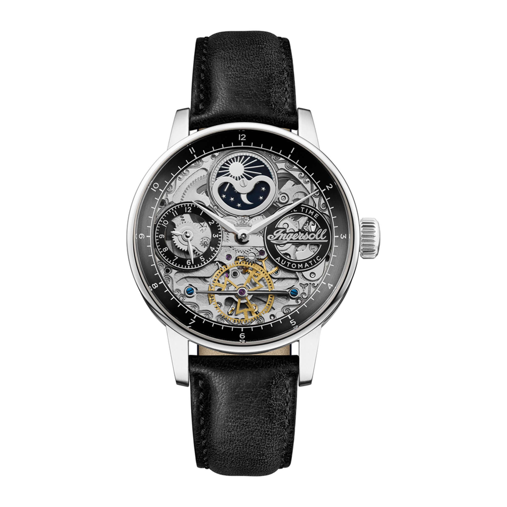 Glow In The Dark Party Glasses - Ingersoll The Jazz 42 mm Au­to­ma­tik-Mond­pha­sen­uhr