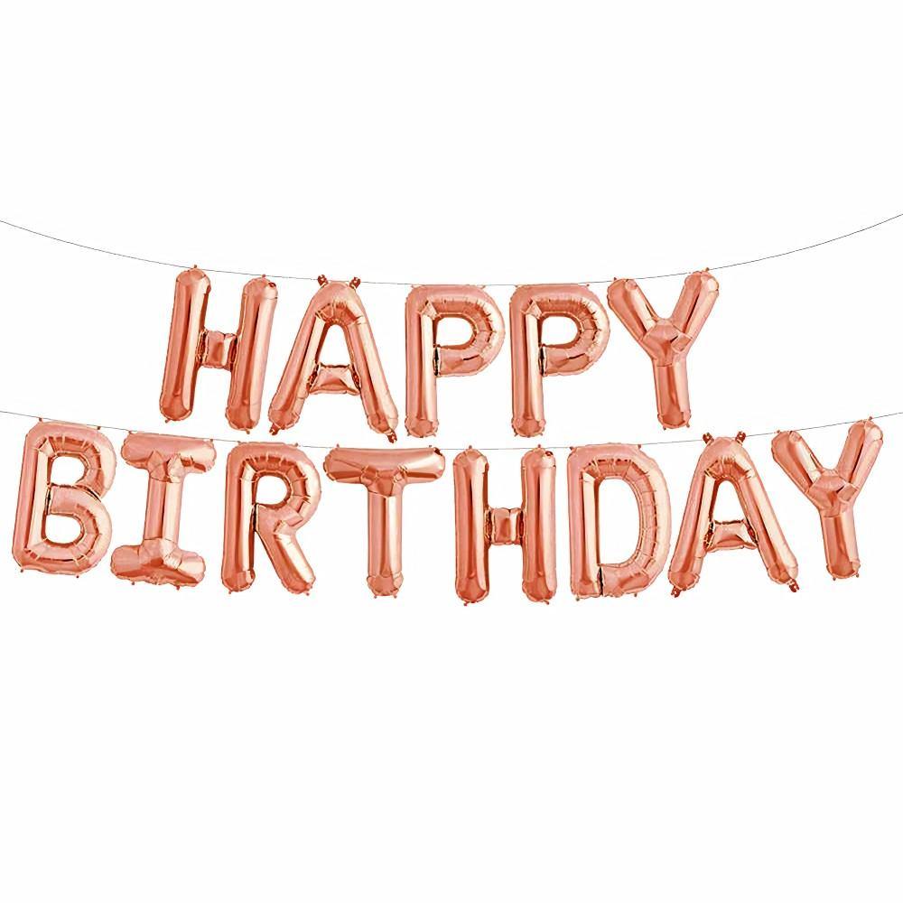 Party Supplies - Happy Birthday ballon Rosé (40CM)