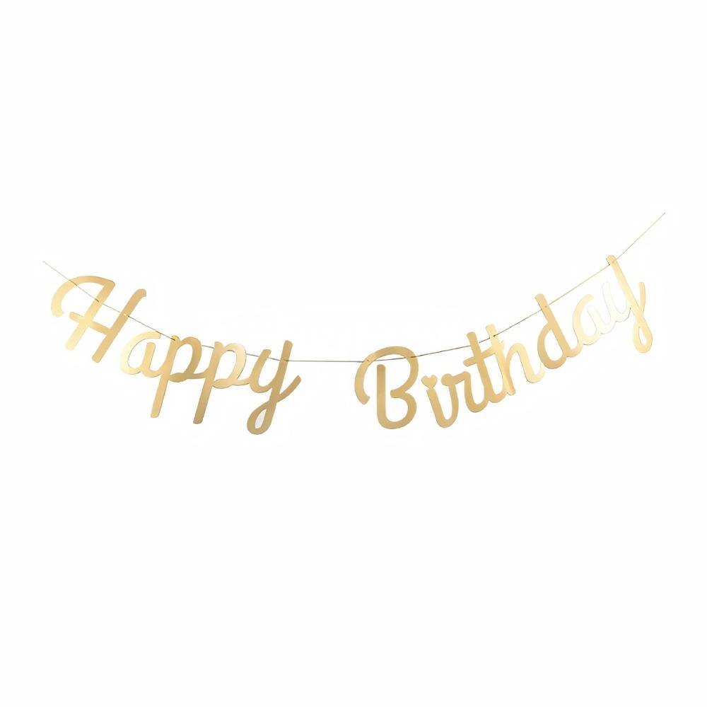Party Supplies - Happy Birthday slinger (Goud)
