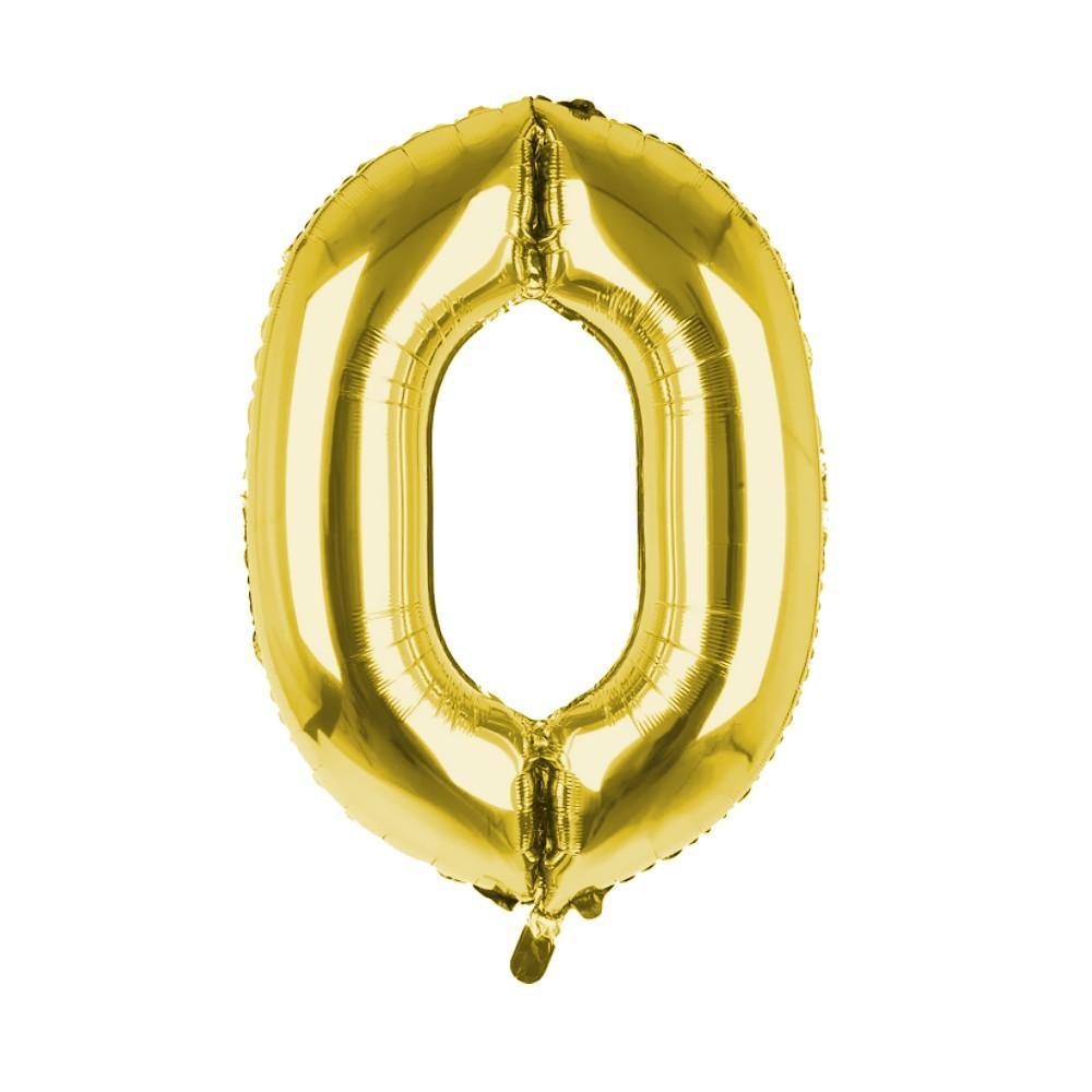 Party Supplies - Cijfer Ballon '0' Goud (100CM)