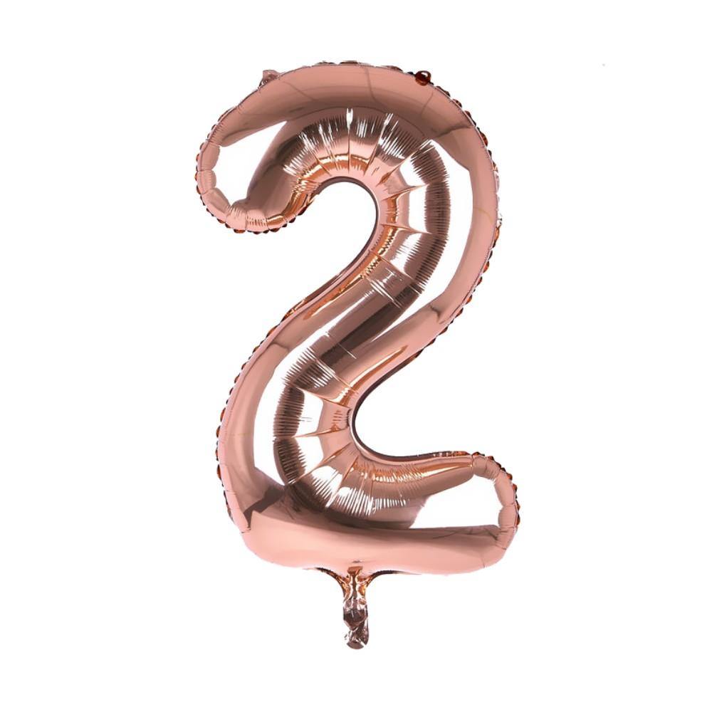 Party Supplies - Cijfer Ballon '2' Rosé (100CM)