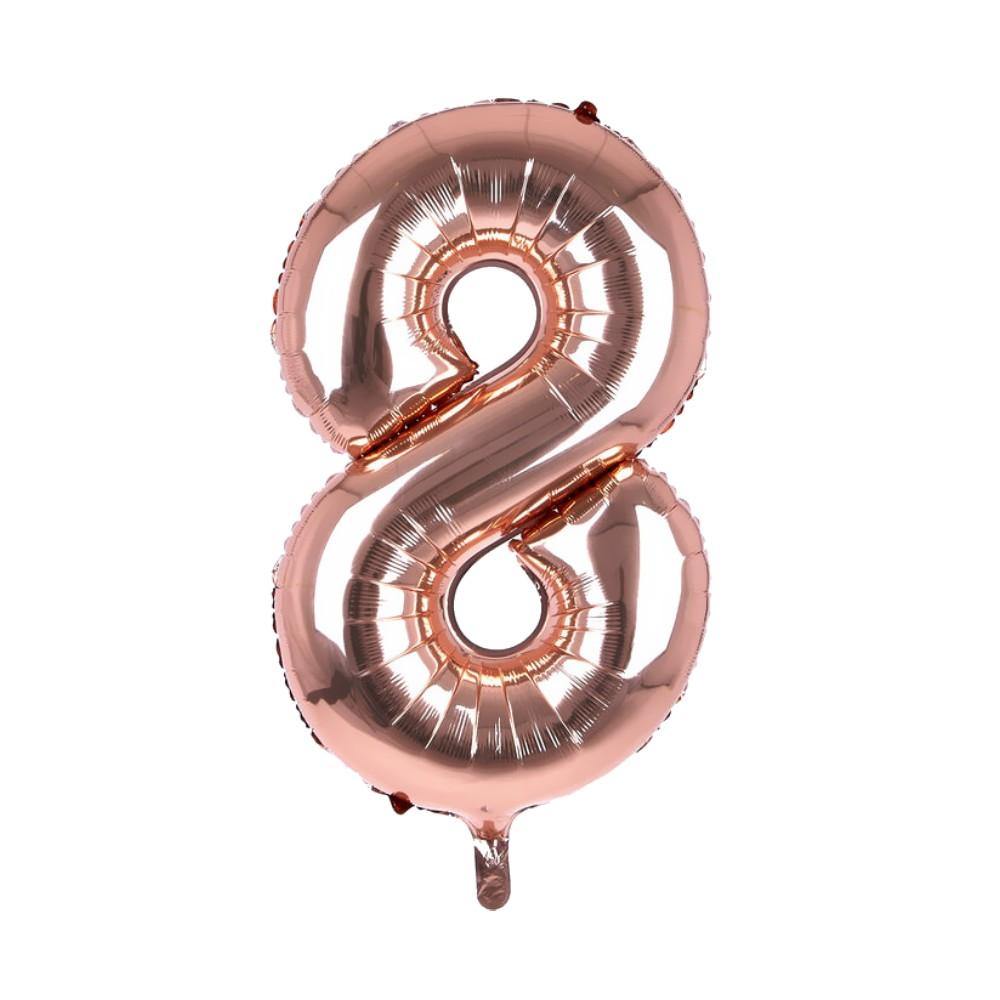 Party Supplies - Cijfer Ballon '8' Rosé (100CM)