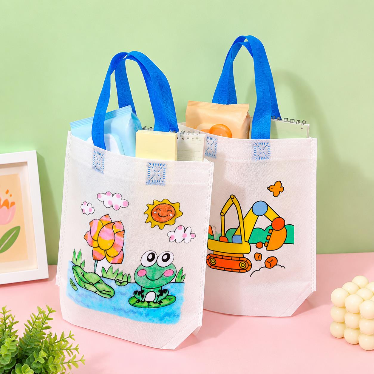 Party Supplies - DIY Coloring Tote Bags Non-woven Fabric
