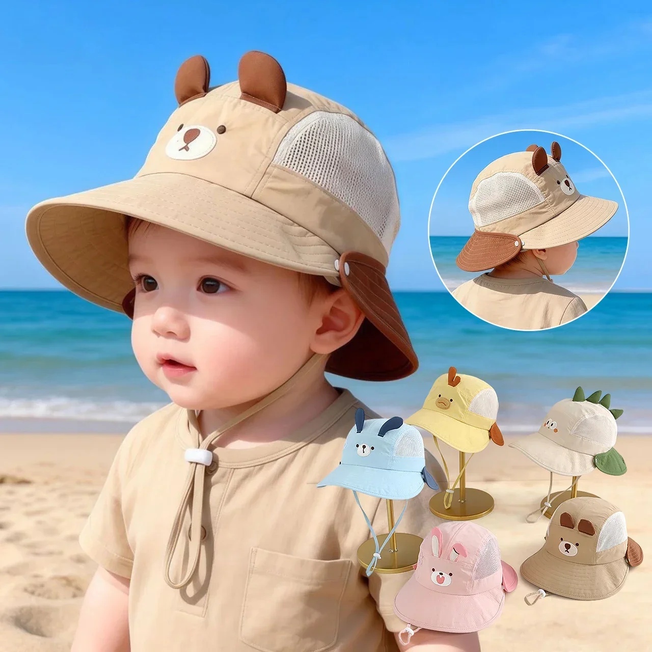Spiderman Jumpsuit Kids - Baby Cartoon Bear Rabbit Ear Sun