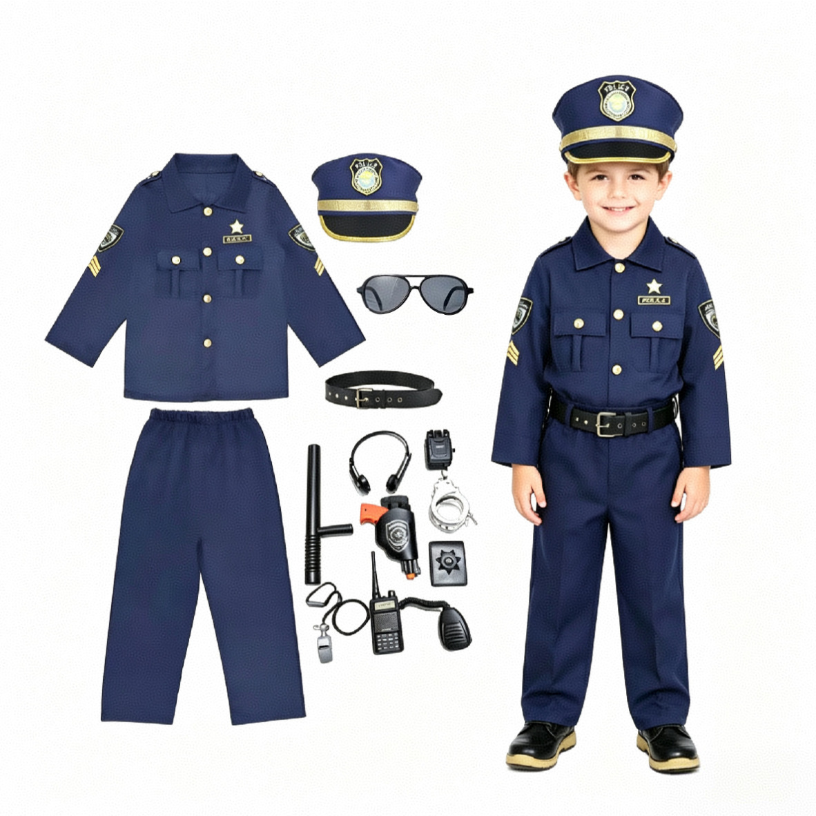 Spiderman Jumpsuit Kids - Children Officer Cosplay Outfit Complete Uniform