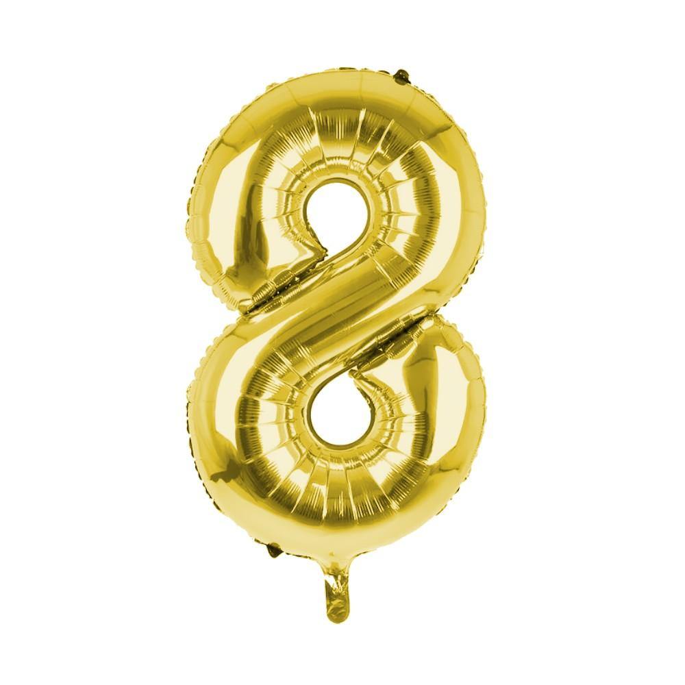 Party Supplies - Cijfer Ballon '8' Goud (100CM)