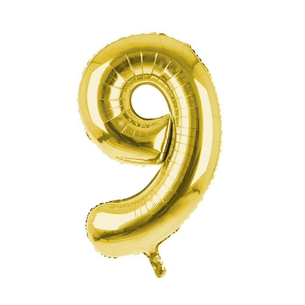 Party Supplies - Cijfer Ballon '9' Goud (100CM)