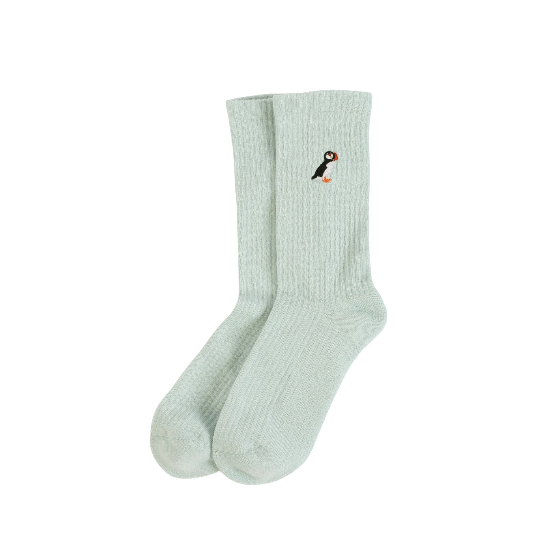 Funny Chicken Leg Socks - Save the Puffin Ribbed Bamboo Socks