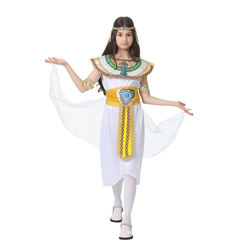 Spiderman Jumpsuit Kids - 6-12Y Children White Egypt Cleopatra Queen