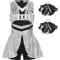 Girls Shiny Sequins Cheerleadi - Spiderman Jumpsuit Kids review and price