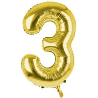 Cijfer Ballon '3'  Goud (100CM - Party Supplies review and price