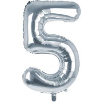 Cijfer Ballon '5'  Zilver (100 - Party Supplies review and price