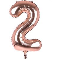 Cijfer Ballon '2'  Rosé (100CM - Party Supplies review and price