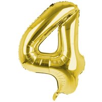 Cijfer Ballon '4'  Goud (100CM - Party Supplies review and price