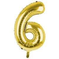 Cijfer Ballon '6'  Goud (100CM - Party Supplies review and price