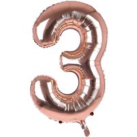Cijfer Ballon '3'  Rosé (100CM - Party Supplies review and price